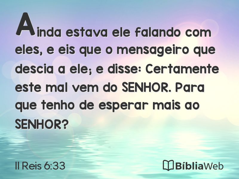 II Reis 6:33 em imagem para compartilhar