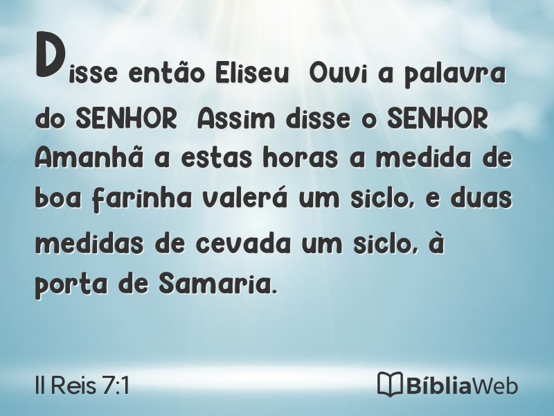 II Reis 7:1 em imagem para compartilhar