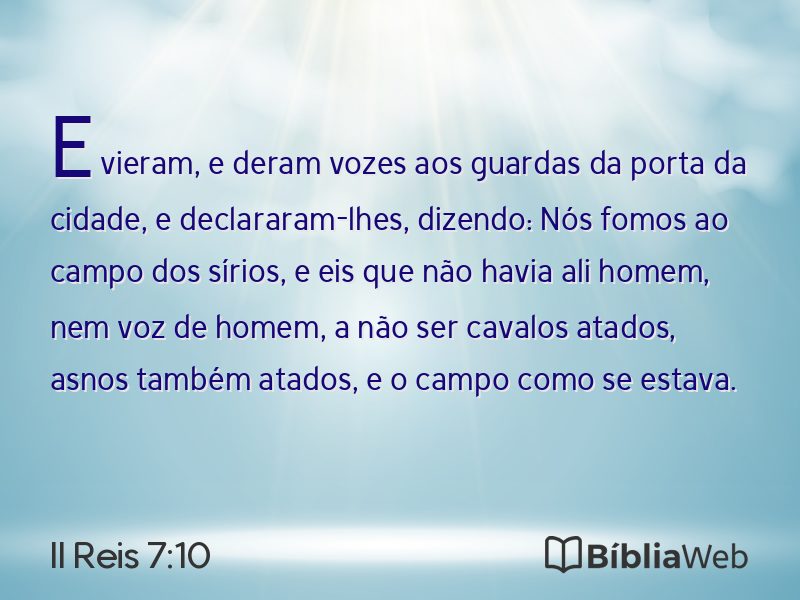 II Reis 7:10 em imagem para compartilhar