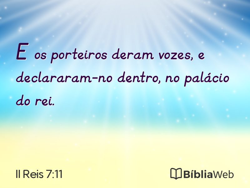 II Reis 7:11 em imagem para compartilhar