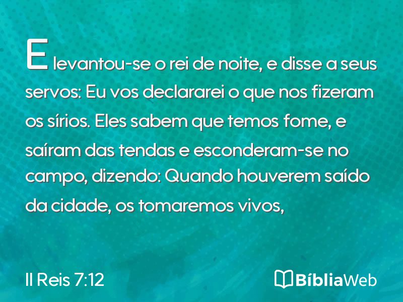 II Reis 7:12 em imagem para compartilhar