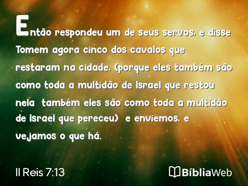 II Reis 7:13 em imagem para compartilhar
