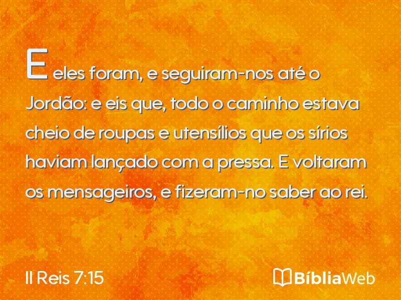 II Reis 7:15 em imagem para compartilhar