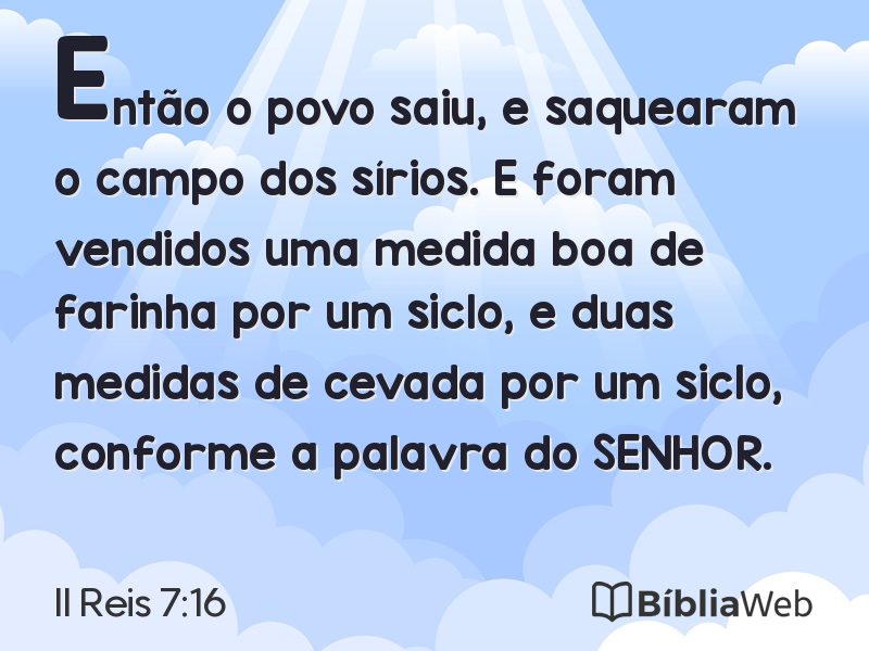 II Reis 7:16 em imagem para compartilhar