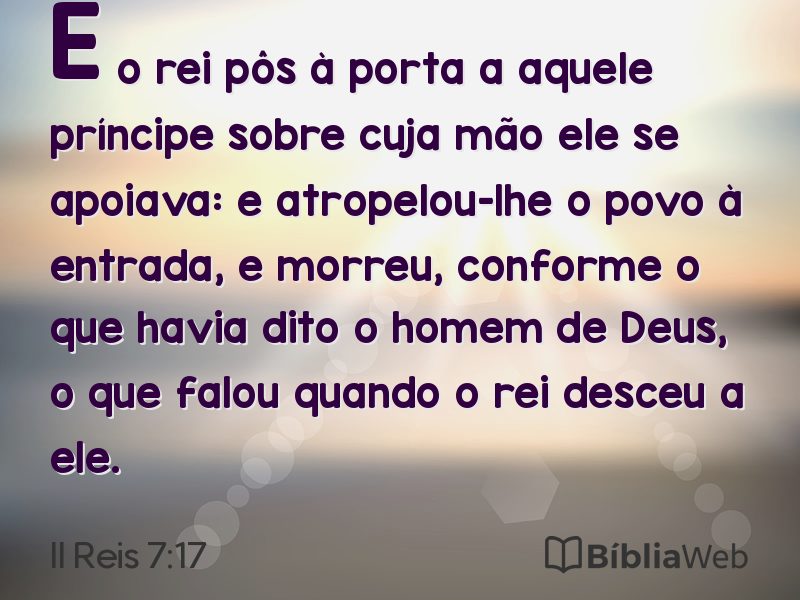 II Reis 7:17 em imagem para compartilhar