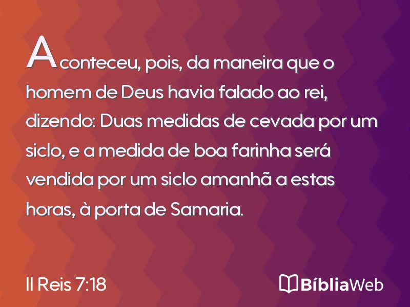 II Reis 7:18 em imagem para compartilhar