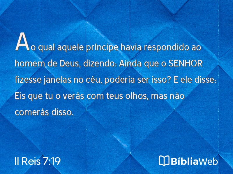 II Reis 7:19 em imagem para compartilhar