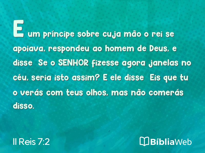 II Reis 7:2 em imagem para compartilhar
