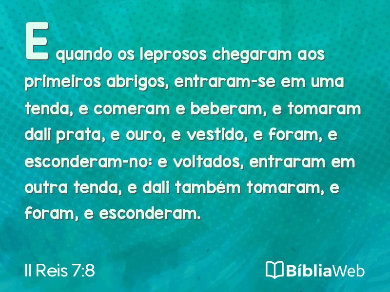 II Reis 7:8 em imagem para compartilhar