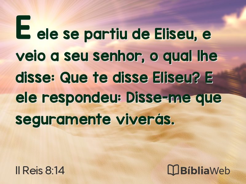 II Reis 8:14 em imagem para compartilhar