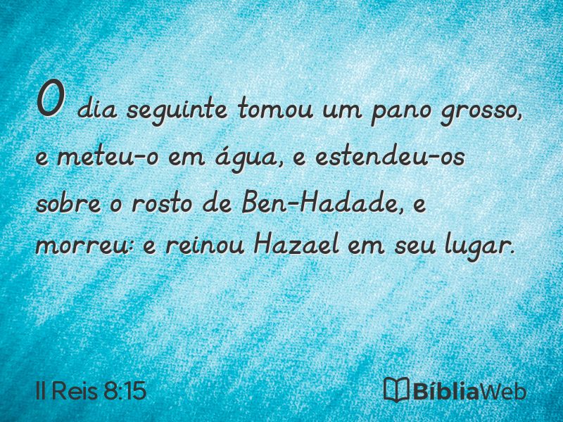 II Reis 8:15 em imagem para compartilhar