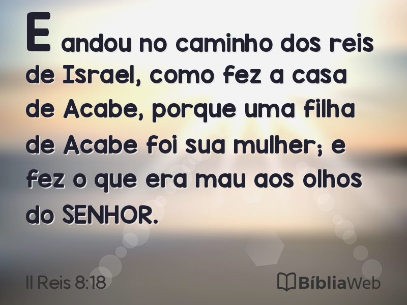 II Reis 8:18 em imagem para compartilhar