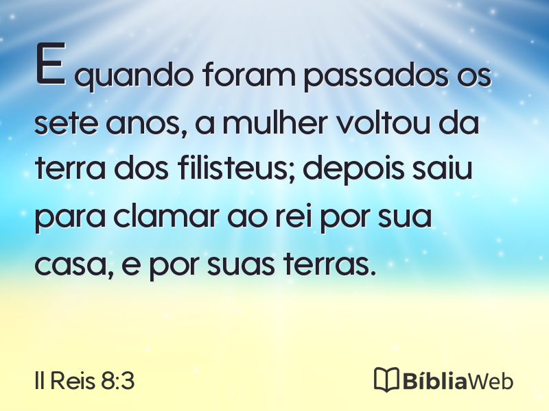 II Reis 8:3 em imagem para compartilhar