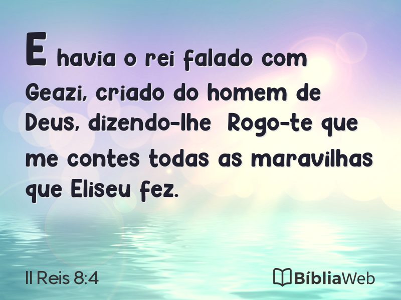 II Reis 8:4 em imagem para compartilhar