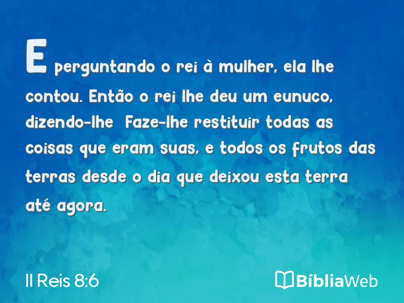 II Reis 8:6 em imagem para compartilhar
