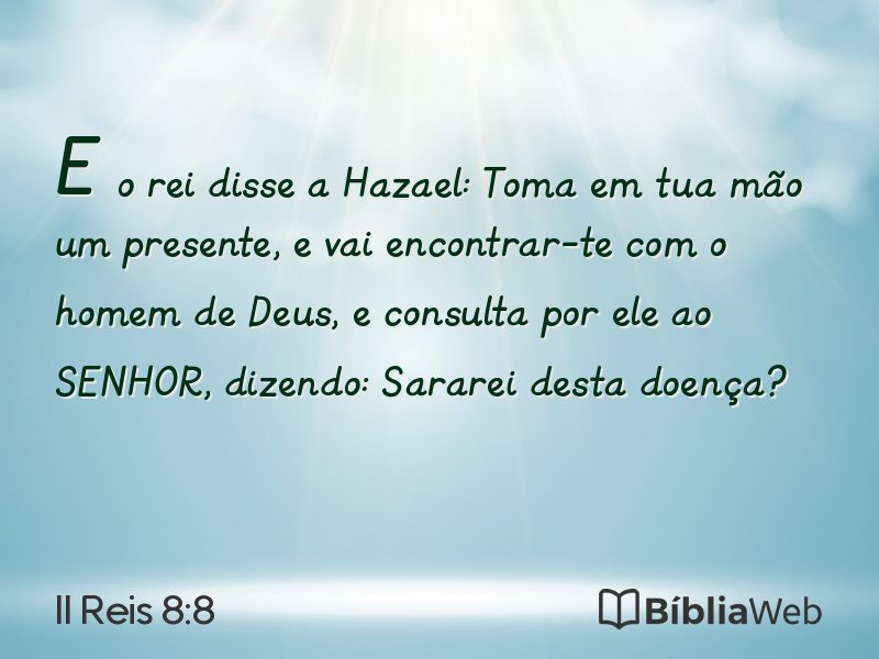 II Reis 8:8 em imagem para compartilhar