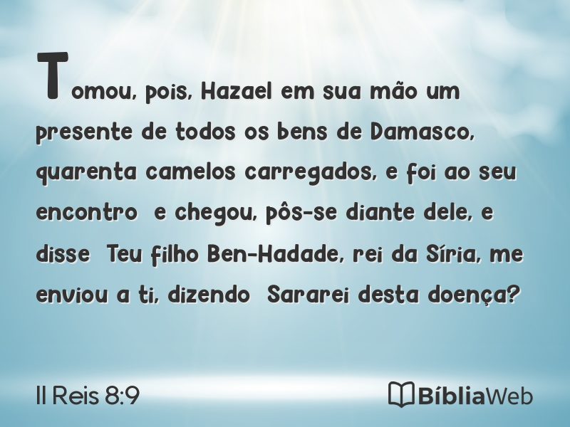 II Reis 8:9 em imagem para compartilhar