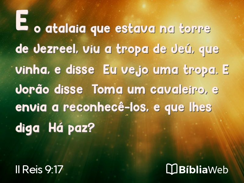 II Reis 9:17 em imagem para compartilhar