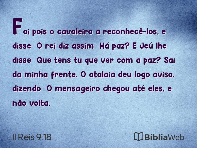 II Reis 9:18 em imagem para compartilhar