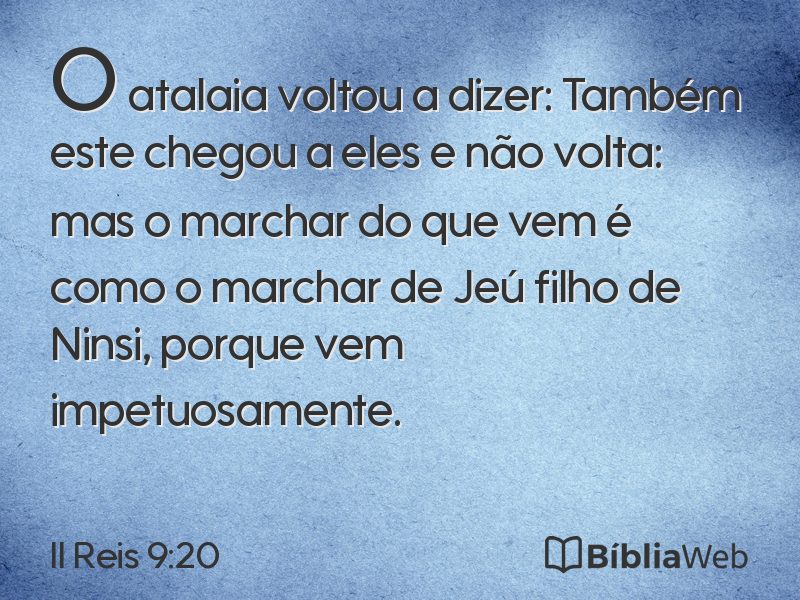 II Reis 9:20 em imagem para compartilhar