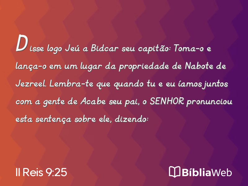 II Reis 9:25 em imagem para compartilhar