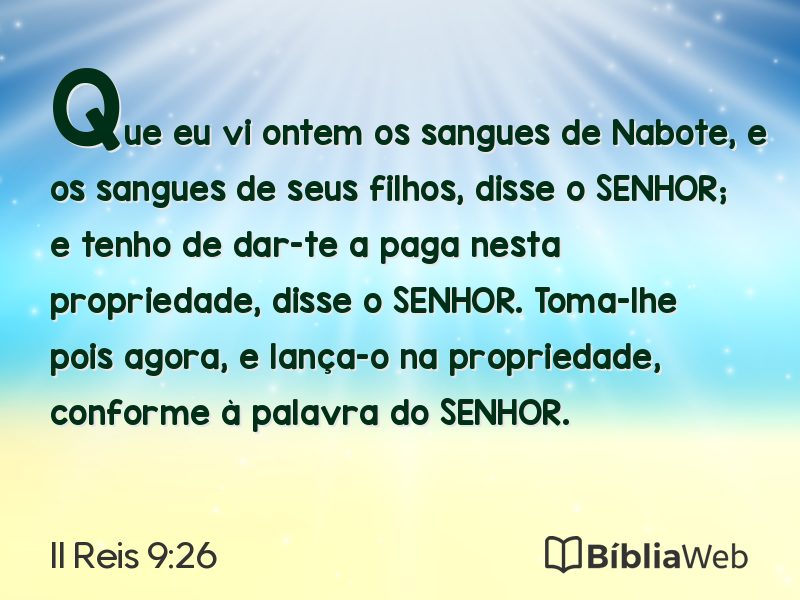 II Reis 9:26 em imagem para compartilhar