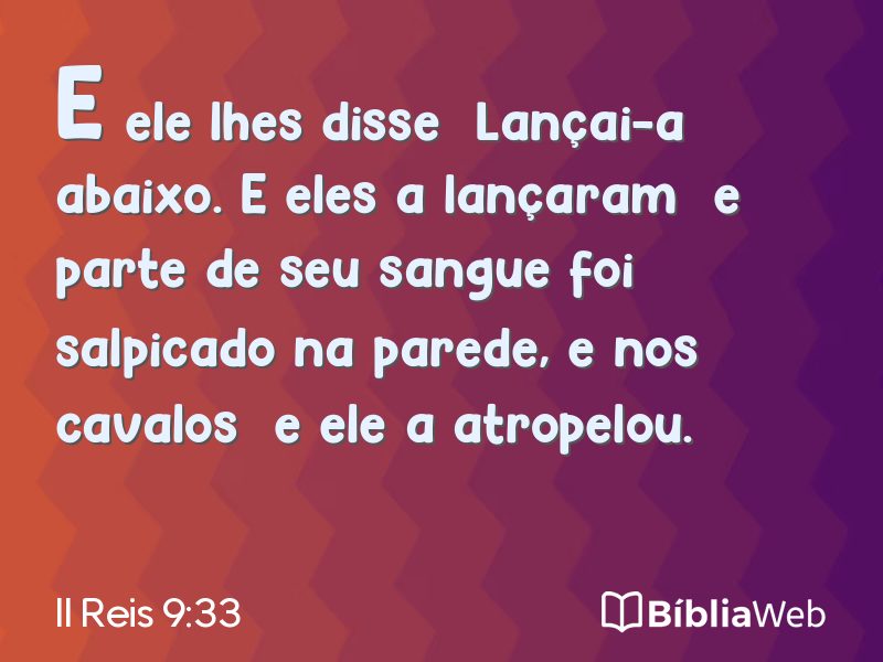 II Reis 9:33 em imagem para compartilhar