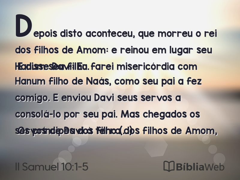 II Samuel 10:1-5 em imagem para compartilhar