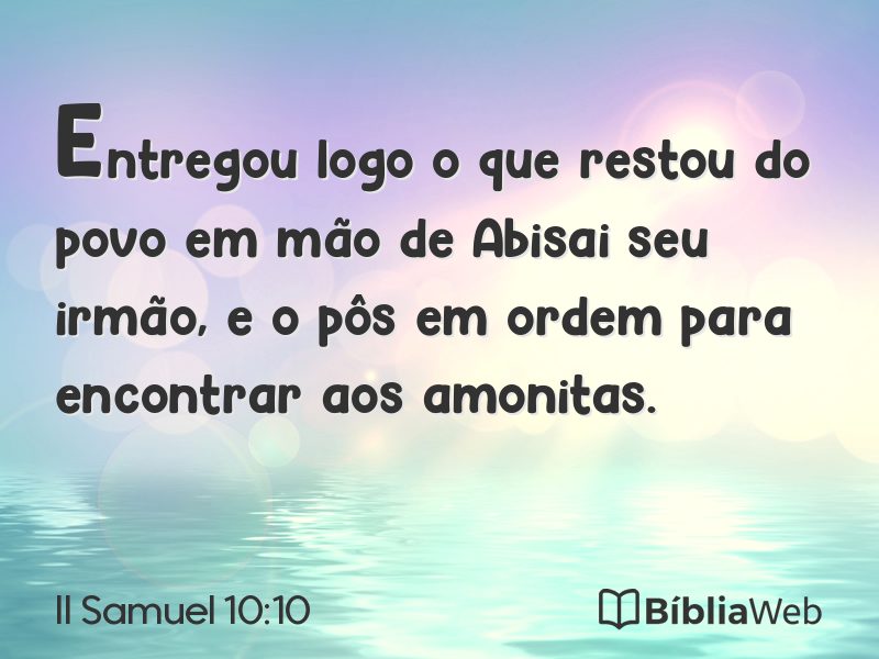 II Samuel 10:10 em imagem para compartilhar