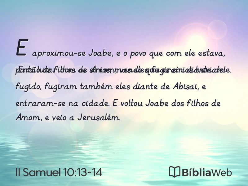 II Samuel 10:13-14 em imagem para compartilhar