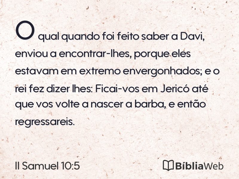 II Samuel 10:5 em imagem para compartilhar