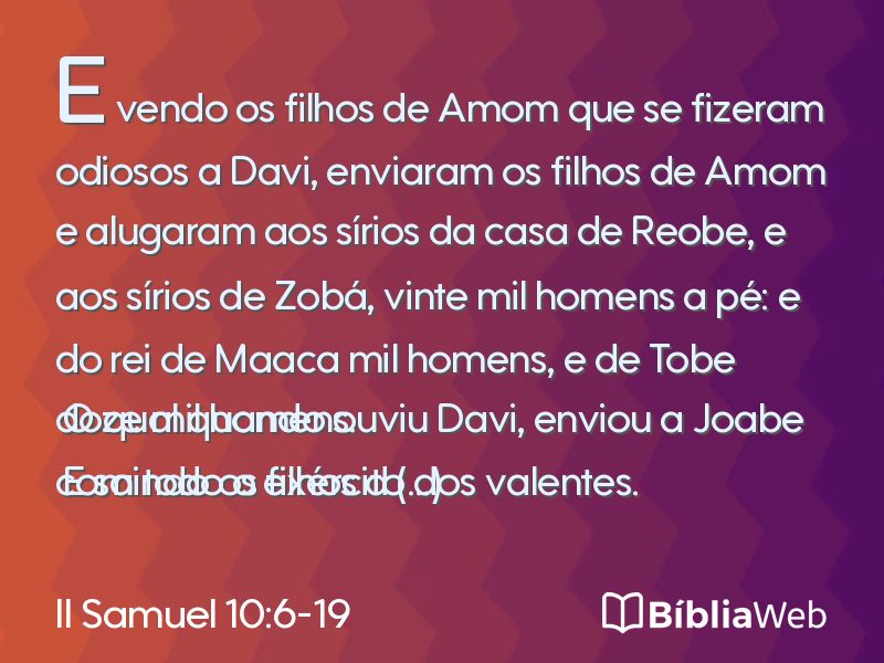 II Samuel 10:6-19 em imagem para compartilhar