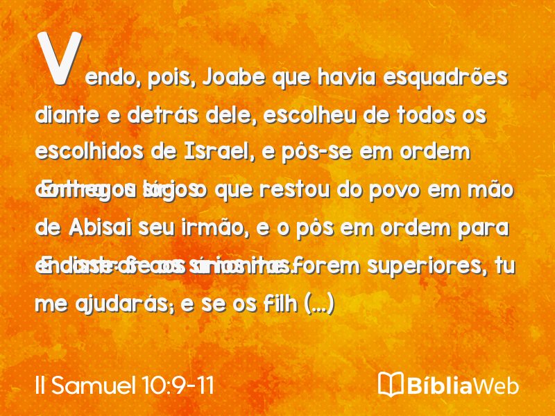 II Samuel 10:9-11 em imagem para compartilhar