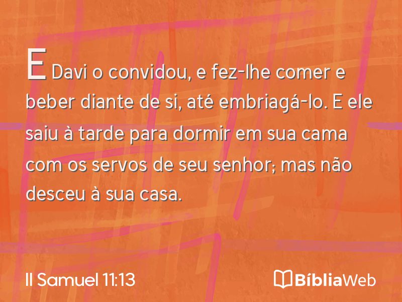 II Samuel 11:13 em imagem para compartilhar