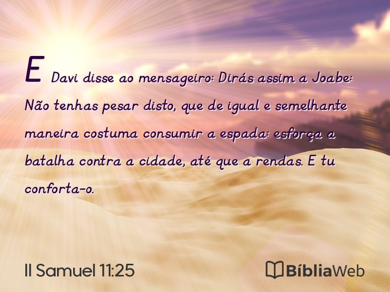 II Samuel 11:25 em imagem para compartilhar