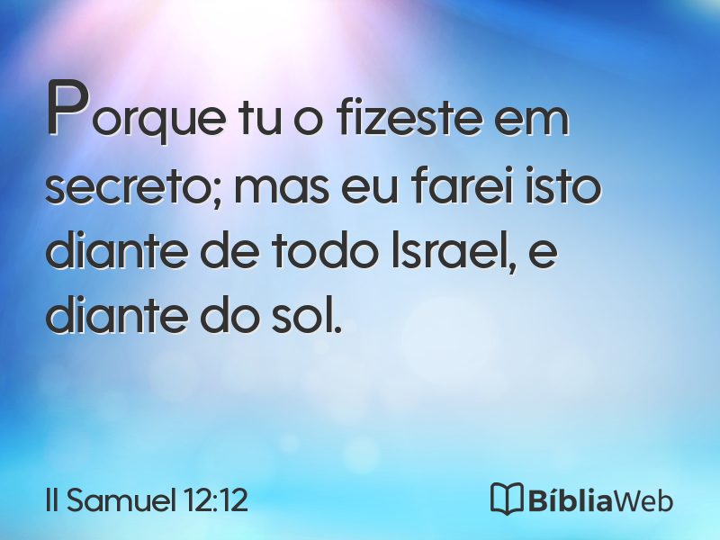 II Samuel 12:12 em imagem para compartilhar