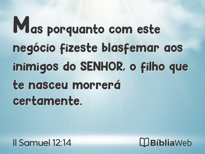 II Samuel 12:14 em imagem para compartilhar