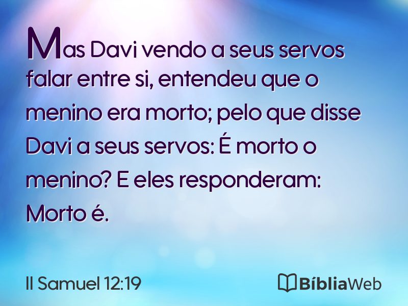 II Samuel 12:19 em imagem para compartilhar