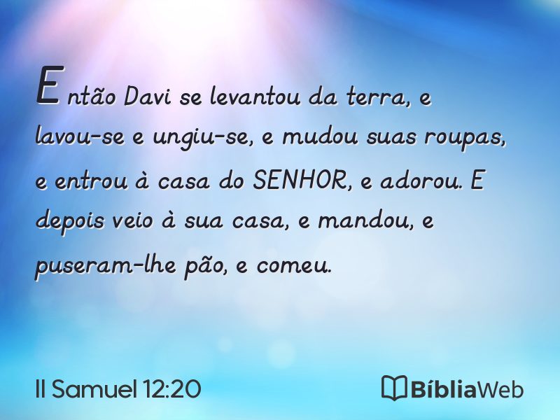 II Samuel 12:20 em imagem para compartilhar