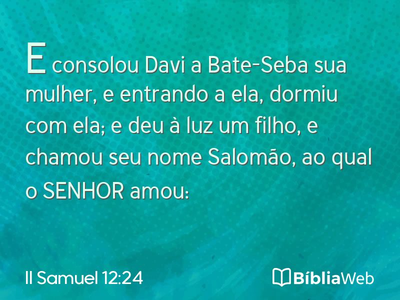 II Samuel 12:24 em imagem para compartilhar