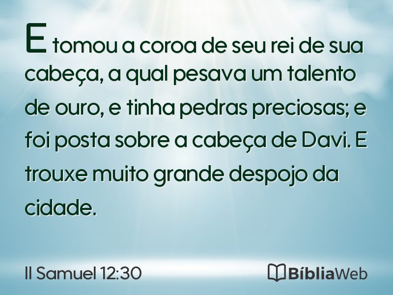 II Samuel 12:30 em imagem para compartilhar