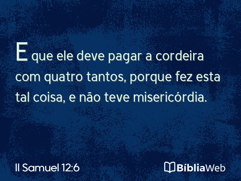 II Samuel 12:6 em imagem para compartilhar