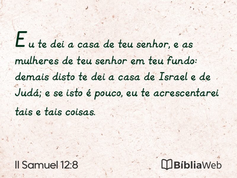 II Samuel 12:8 em imagem para compartilhar