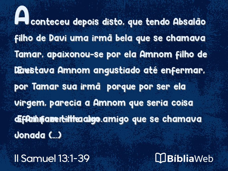 II Samuel 13:1-39 em imagem para compartilhar