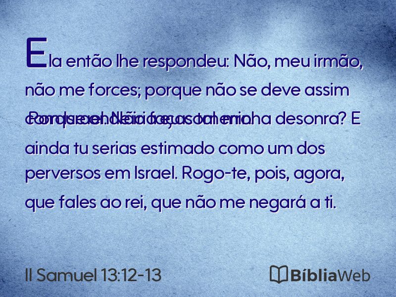 II Samuel 13:12-13 em imagem para compartilhar