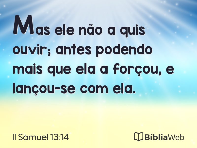II Samuel 13:14 em imagem para compartilhar