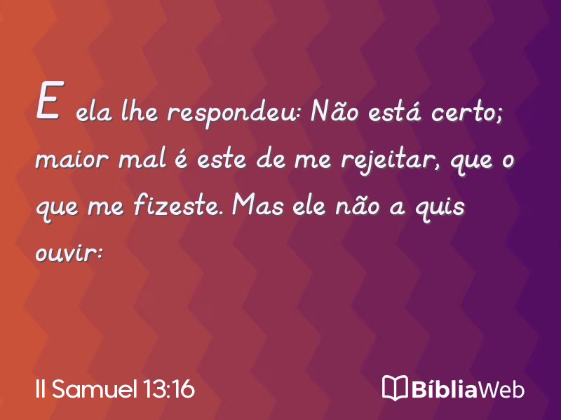 II Samuel 13:16 em imagem para compartilhar