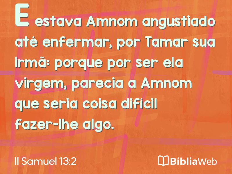II Samuel 13:2 em imagem para compartilhar