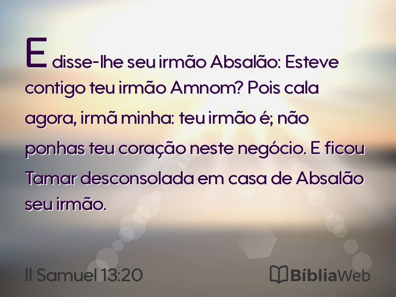 II Samuel 13:20 em imagem para compartilhar