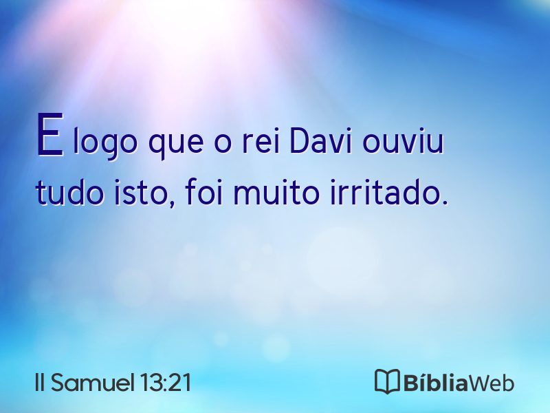 II Samuel 13:21 em imagem para compartilhar